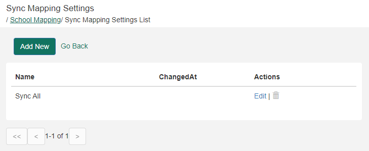 Sync mapping settings